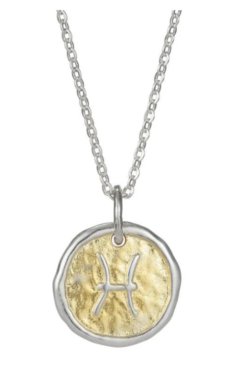 Sterling Silver 18ct Gold Plated Zodiac Star Sign Necklace