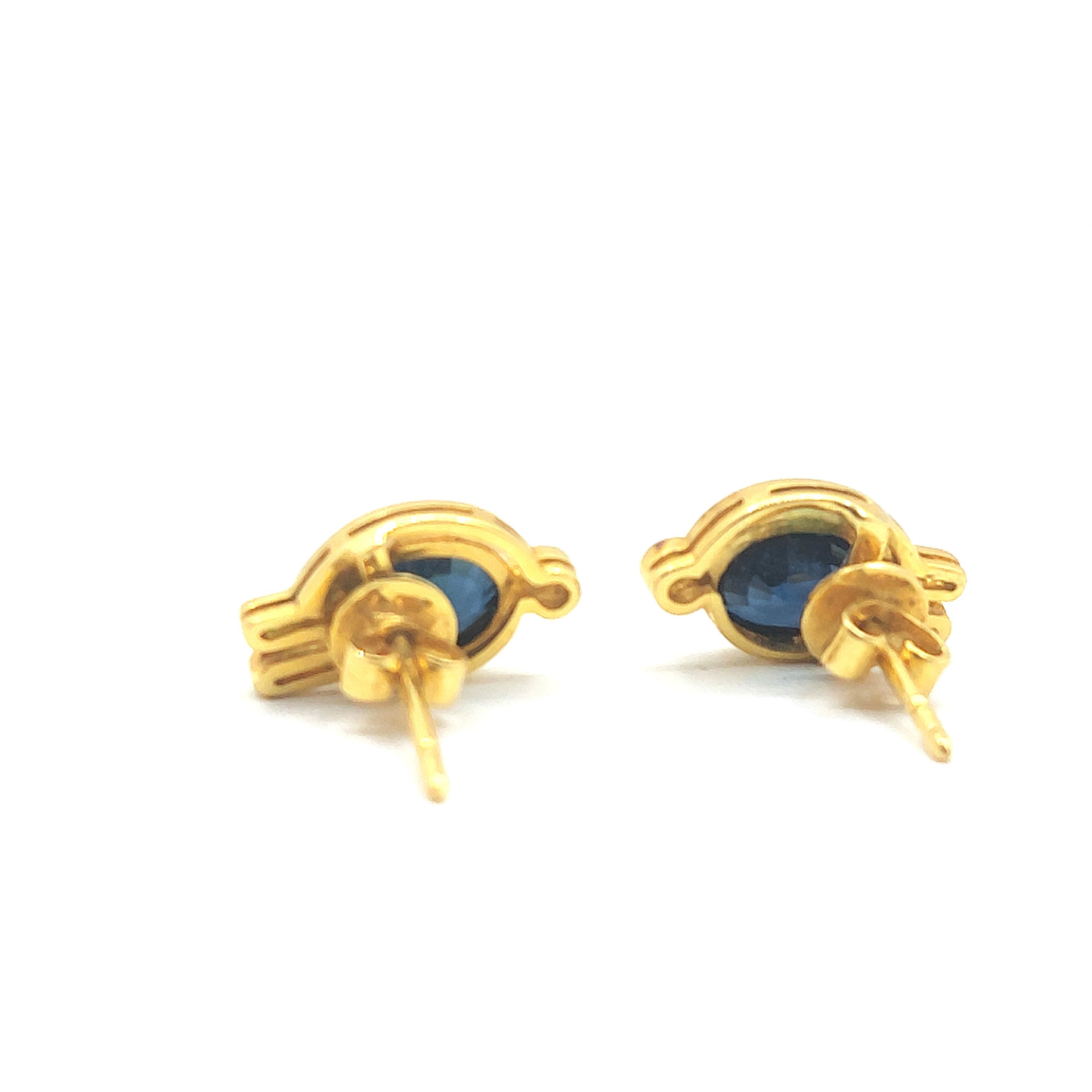 18ct Yellow Gold Sapphire and Diamond Earrings