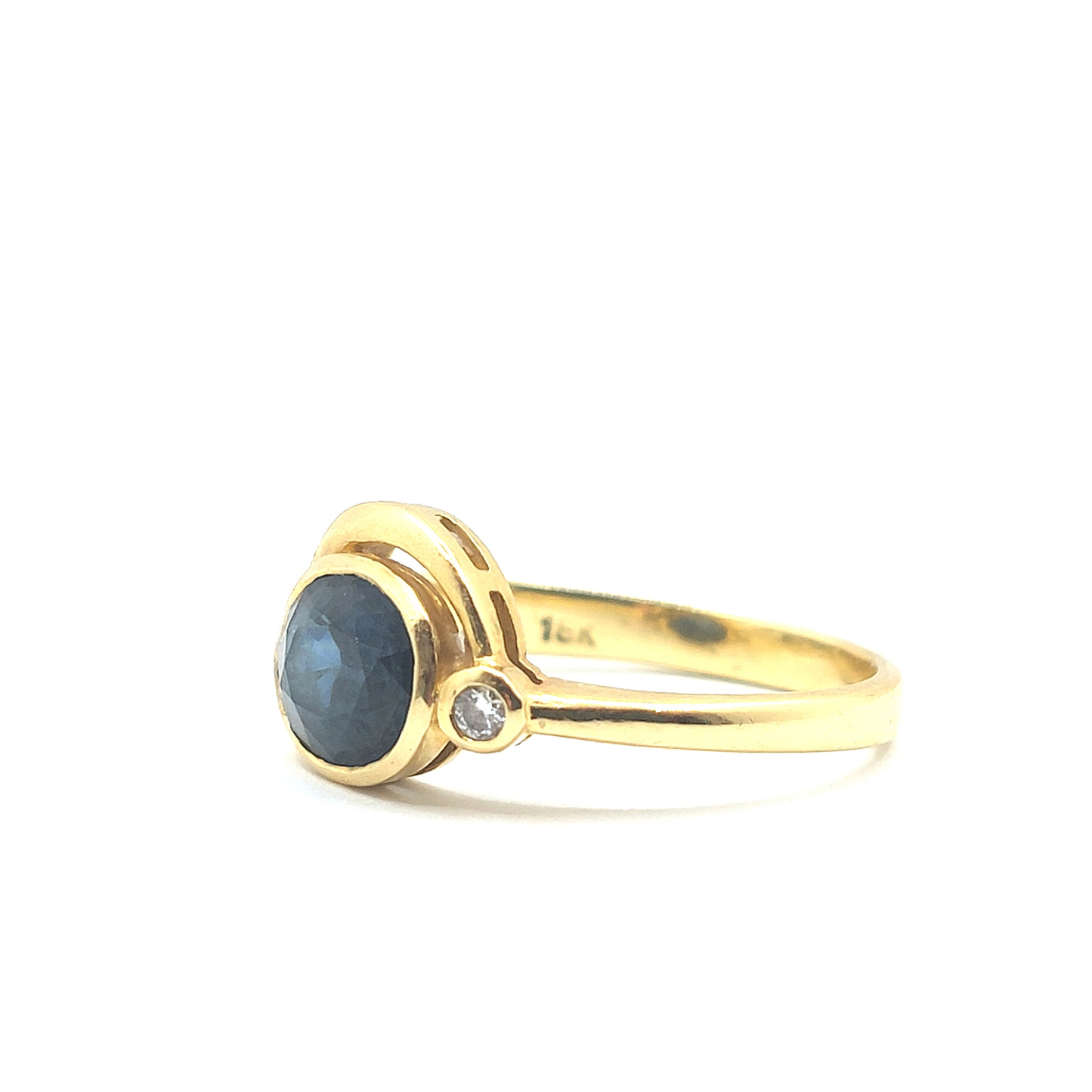 18ct Yellow Gold Sapphire and Diamond Ring