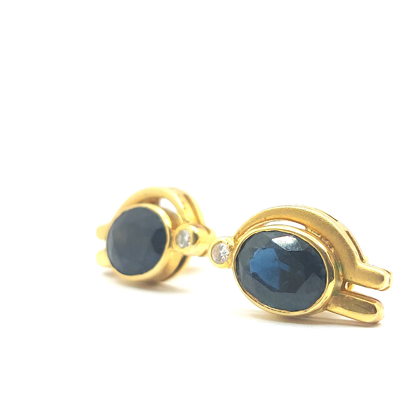 18ct Yellow Gold Sapphire and Diamond Earrings