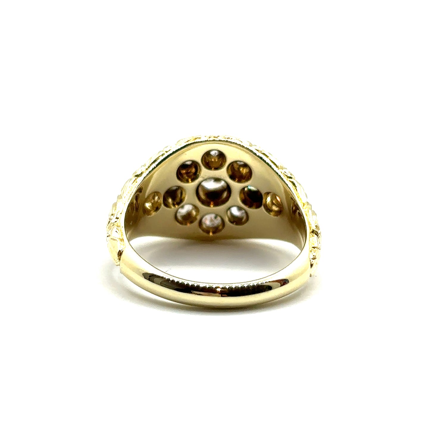 Vintage Handmade 14ct Gold and Diamond Signet Ring