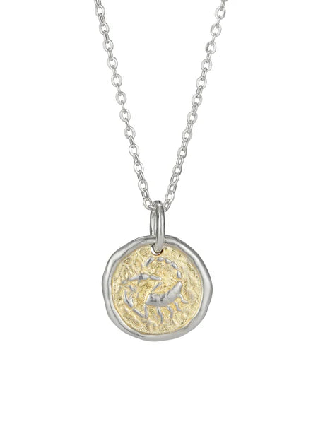 Sterling Silver 18ct Gold Plated Zodiac Star Sign Necklace