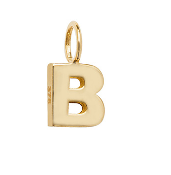 9ct Yellow Gold, Initial 'B' Pendant