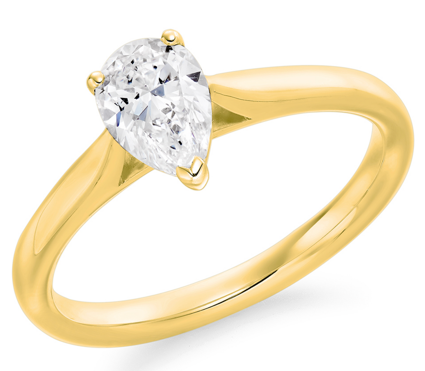 Pear Cut Solitaire Diamond Engagement Ring 0.75ct