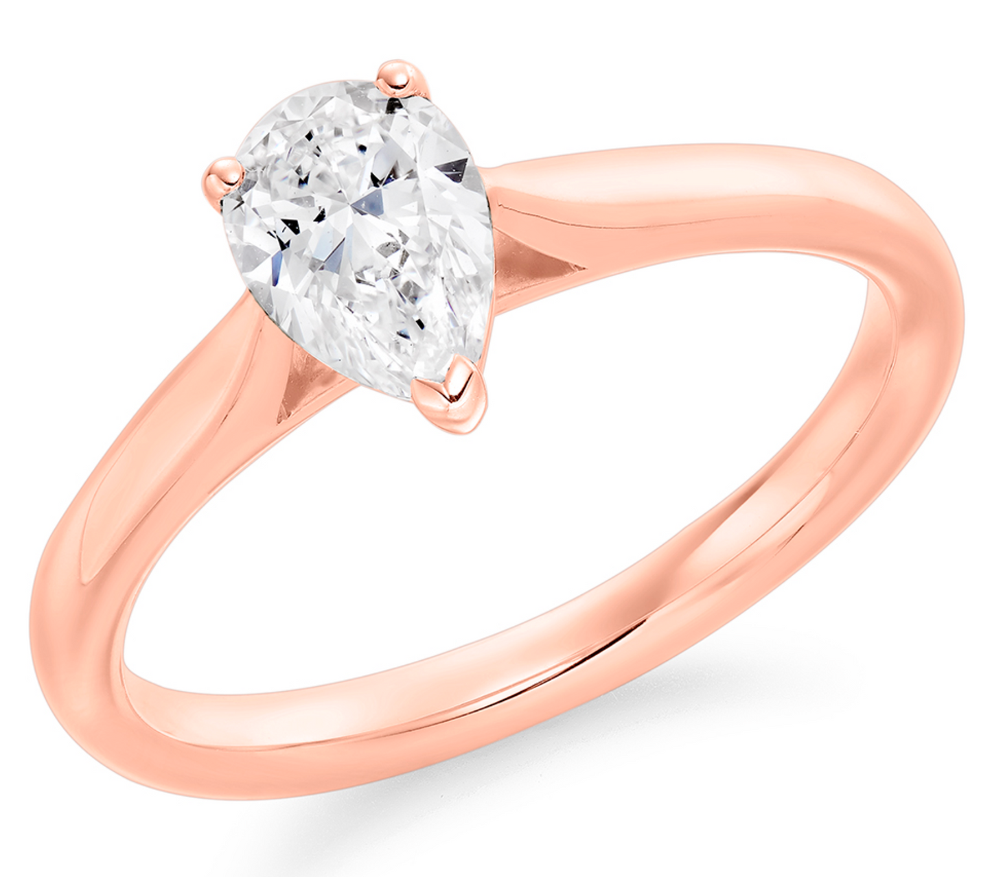 Pear Cut Solitaire Diamond Engagement Ring 0.75ct