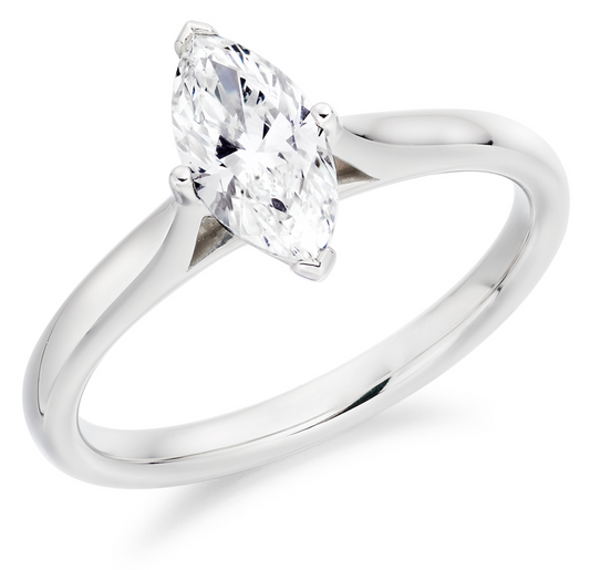 Marquise Cut Diamond Solitaire Engagement Ring 0.72ct