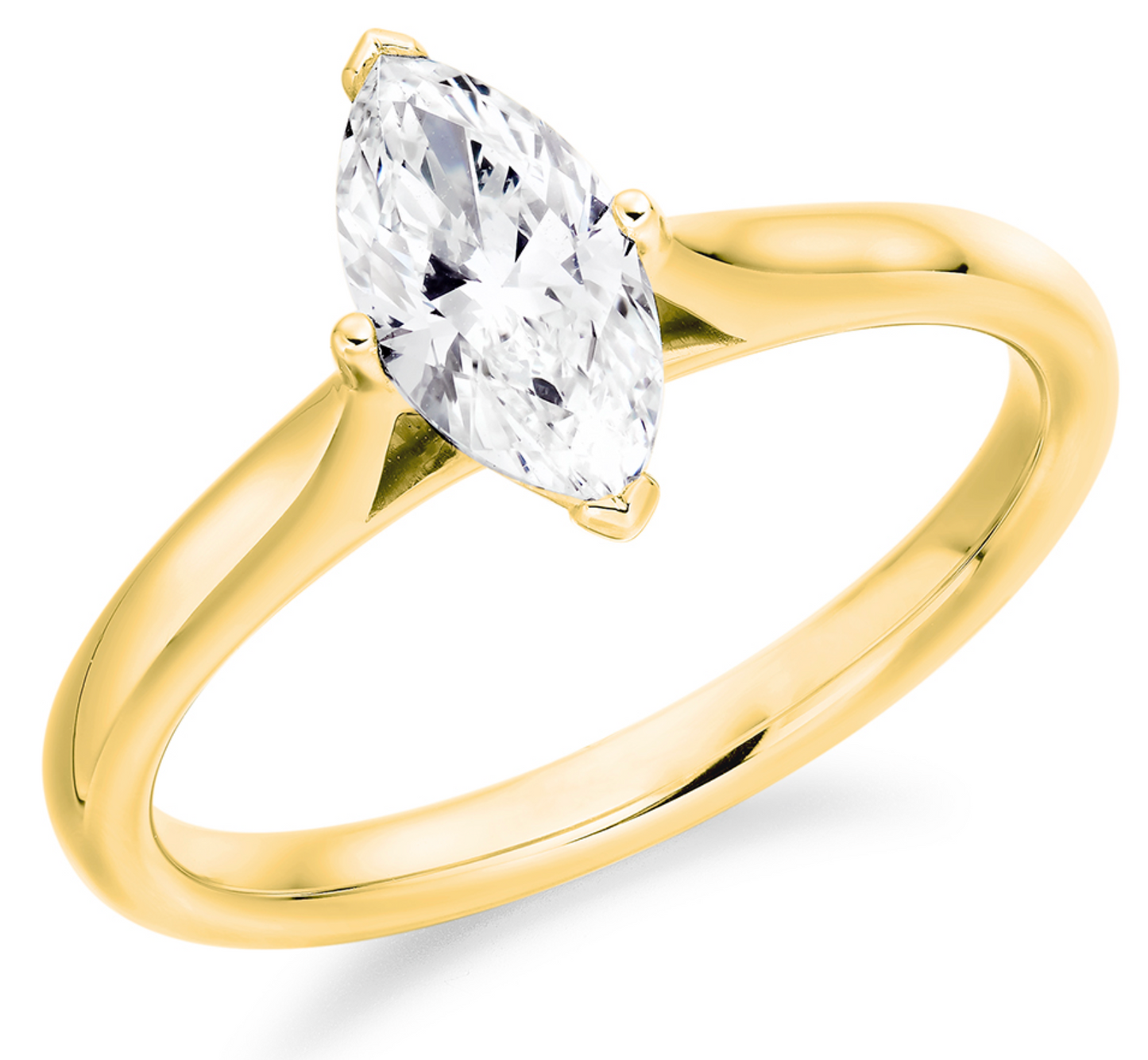 Marquise Cut Diamond Solitaire Engagement Ring 0.72ct