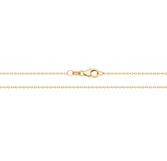 9ct Yellow Gold Diamond Cut Trace Chain 18"