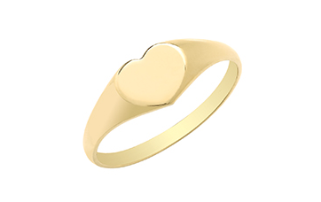 Mini Heart 9ct Yellow Gold Signet Ring