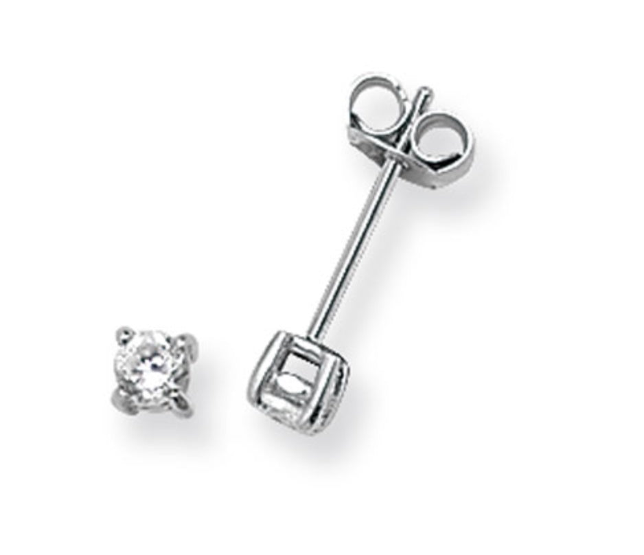 Sterling Silver CZ Earrings 10mm