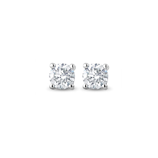 0.35ct Round Brilliant Natural Diamond Stud Earrings in 18ct White Gold