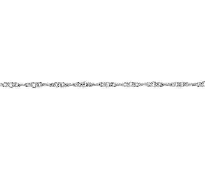 9ct White Gold Prince of Wales Rope Chain Bracelet 7.5”