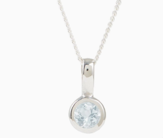 925 Silver Aquamarine Birthstone Pendant