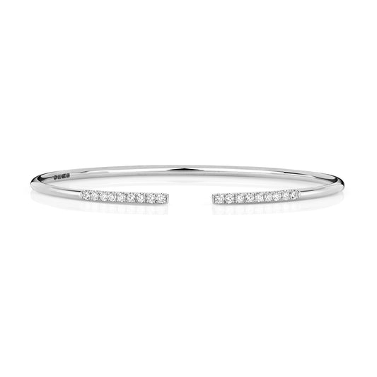 18ct Gold and Diamond Torque Bangle