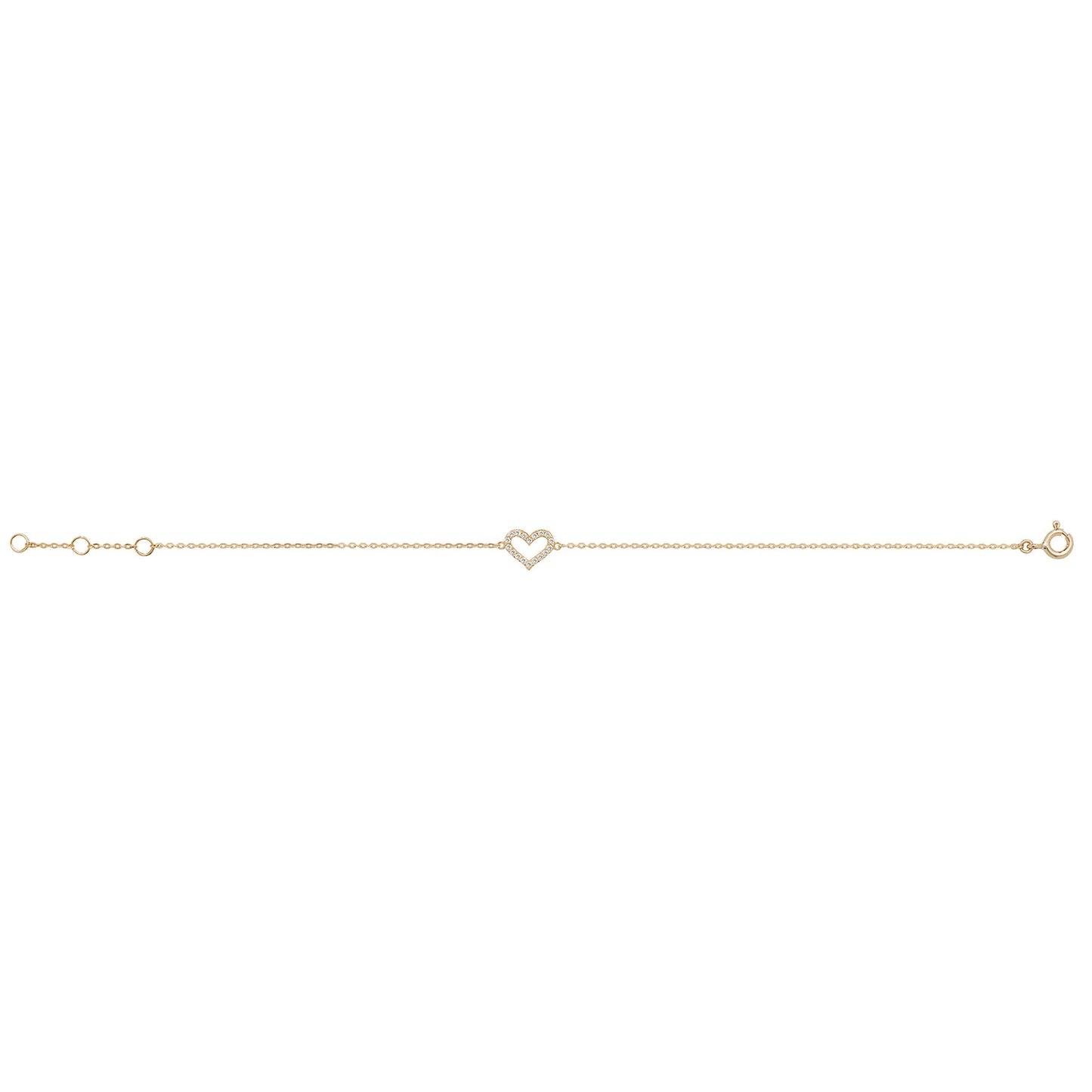 9ct Gold Heart Charm Bracelet