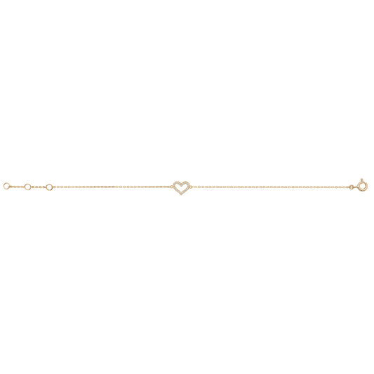 9ct Gold Heart Charm Bracelet