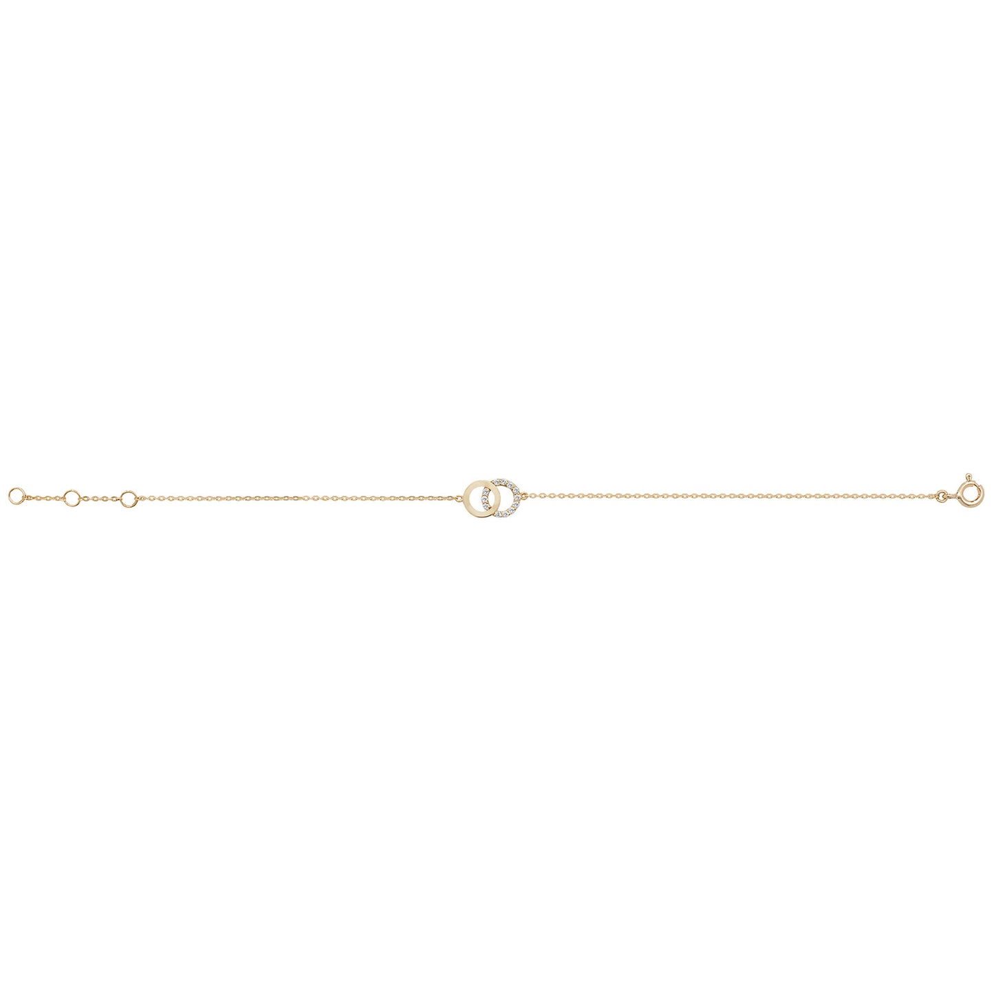 9ct Gold Interlocking Circle Charm Bracelet