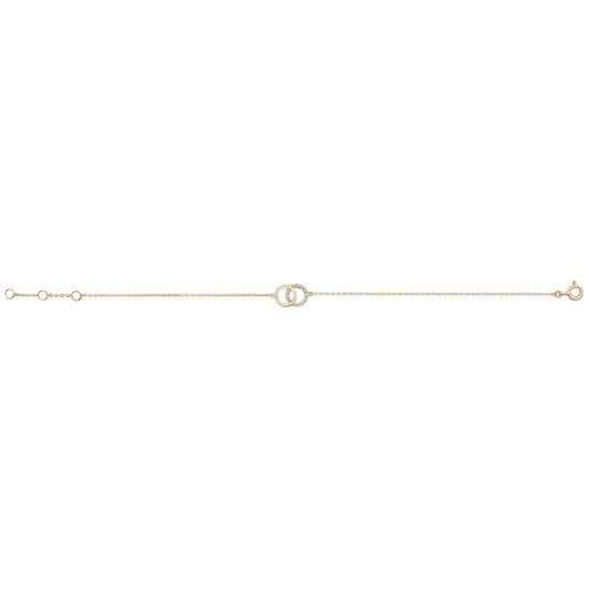 9ct Gold Interlocking Circle Charm Bracelet