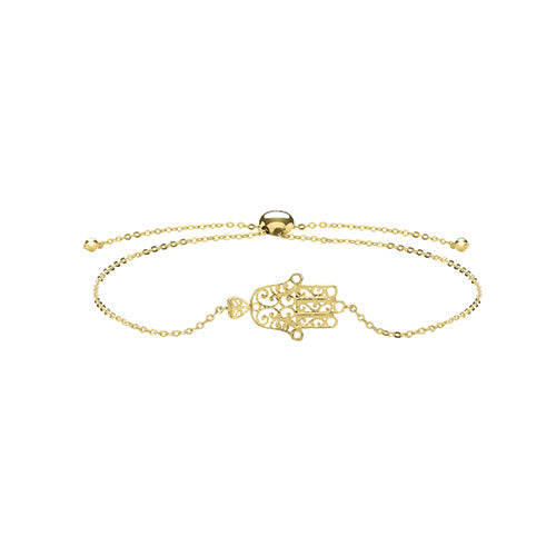 9ct Yellow Gold Hamsa Hand Fine Bracelet