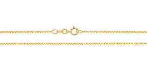 9ct Yellow Gold DC Single Link Wheat Chain 20"