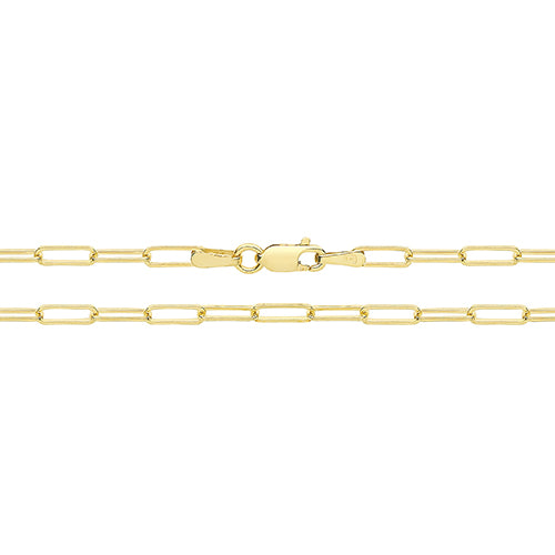 Yellow Gold Paper Clip Chain Bracelet