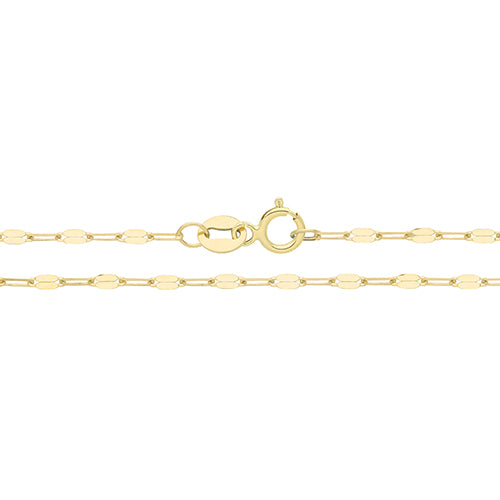 9ct Yellow Gold 18" Ornate Flat Link and Paperclip Chain