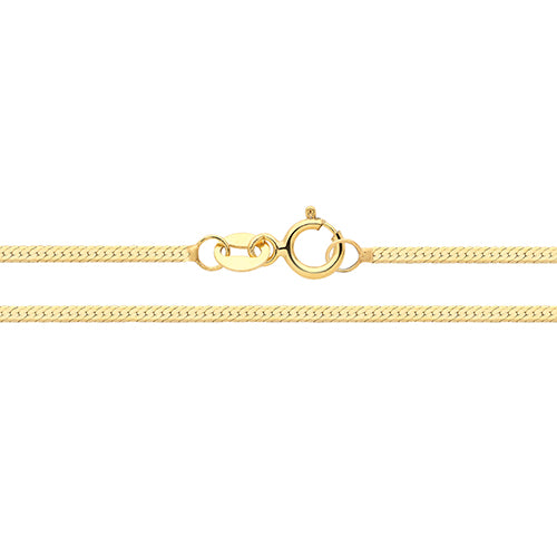 9ct Yellow Gold Flat Snake Chain Bracelet