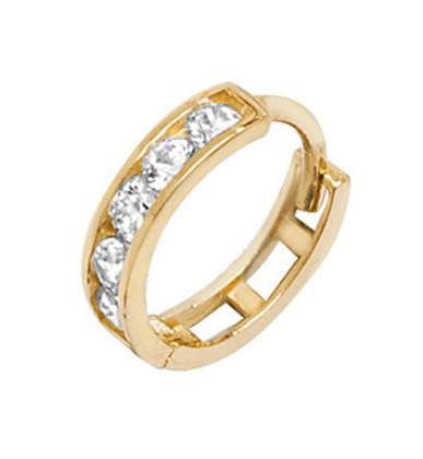 9ct Yellow Gold CZ Cartilage Hoop Earring