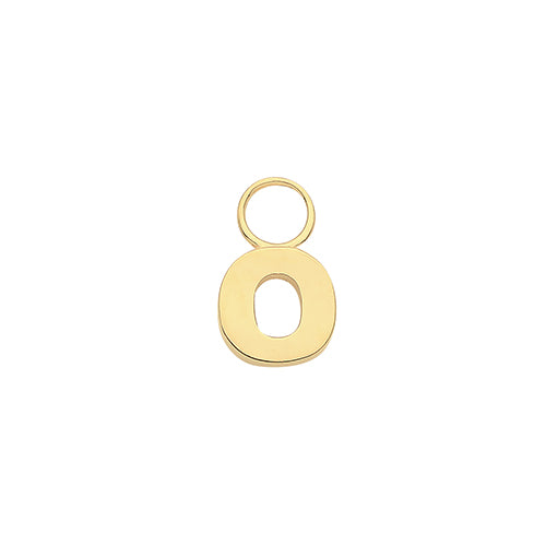 Yellow Gold 'O' Initial Earring Charm