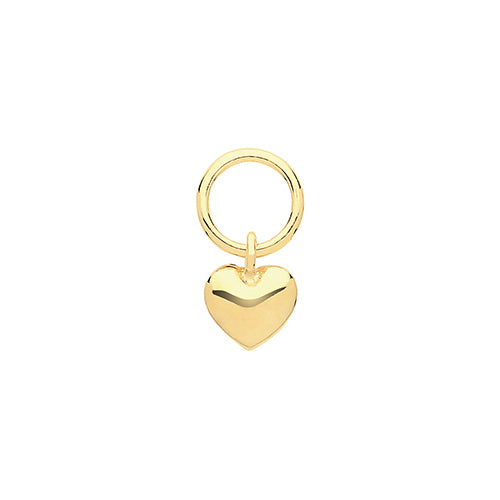 Yellow Gold Heart Earring Charm