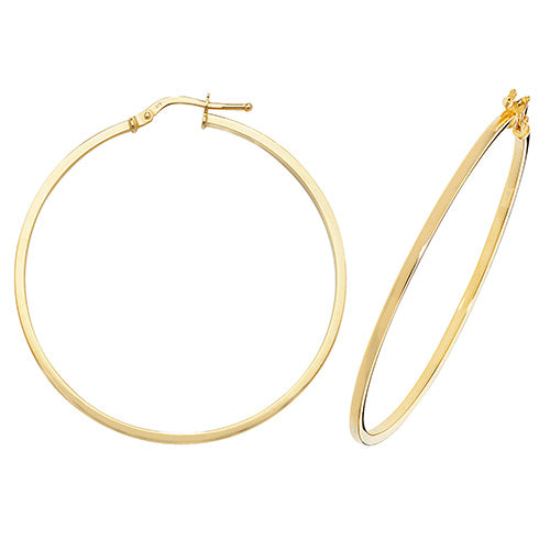 Yellow Gold 40mm Hoop Earrings