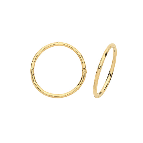 9ct Yellow Gold Hinge Hoops 14mm