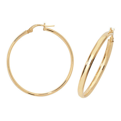 9ct Yellow Gold 33mm Hoops Earrings