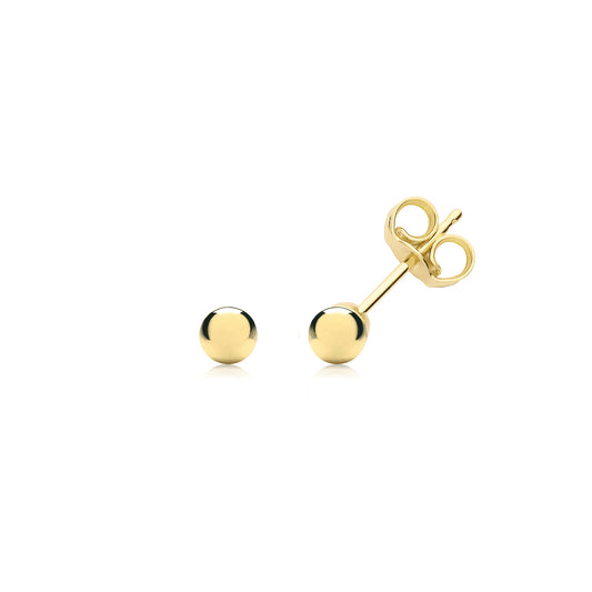 9ct Gold 3mm Ball Stud Earrings