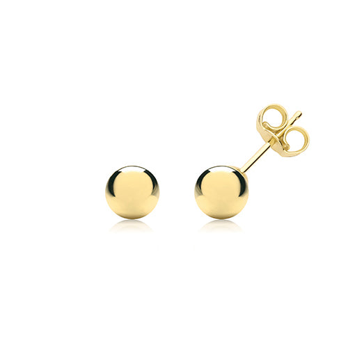 Yellow Gold 5mm Ball Stud Earring