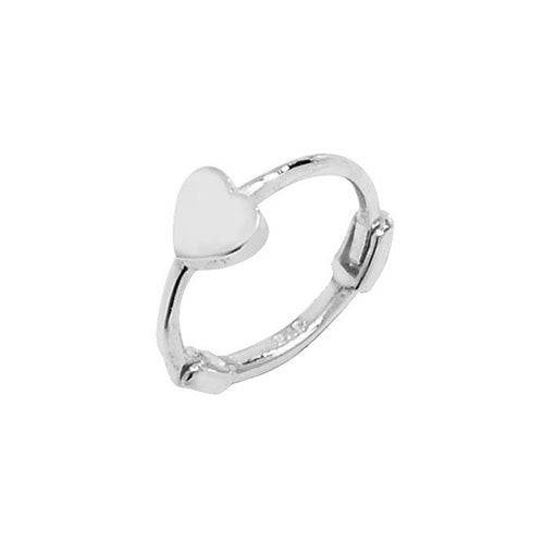 9ct White Gold Cartilag Heart Hoop Earring