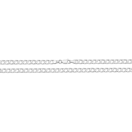 Sterling Silver Flat Curb Chain Bracelet