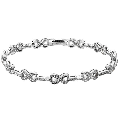 Sterling Silver Cubic Zirconia Cross Swirl Bracelet