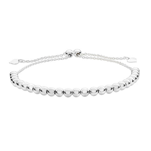 925 Sterling Silver Medium Adjustable Bead Bracelet