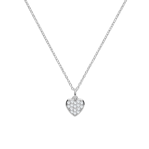 Sterling Silver Cubic Zirconia Heart Necklace