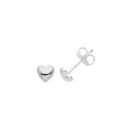 Sterling Silver Heart Stud Earrings