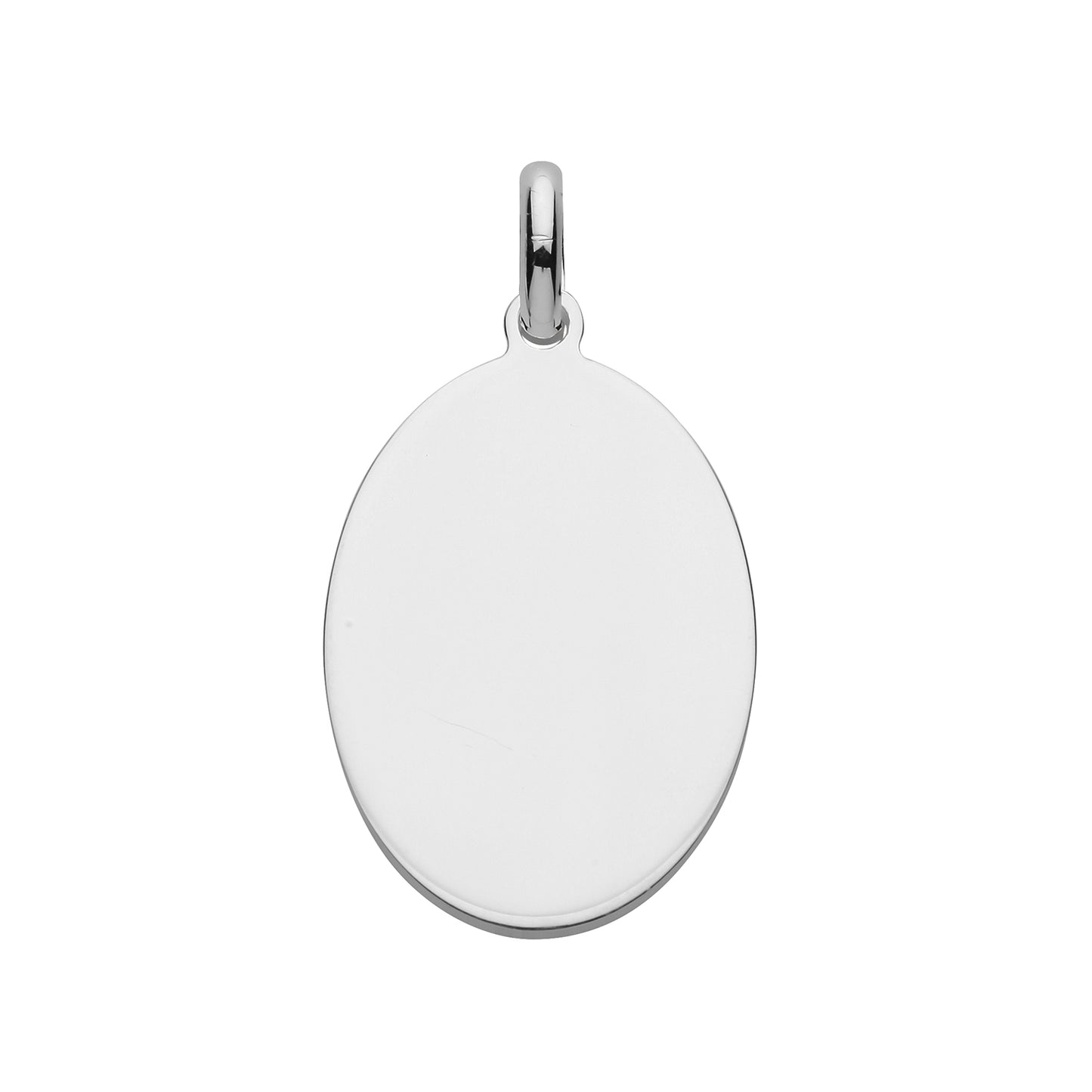 Sterling Silver, Unisex Oval Tag Pendant