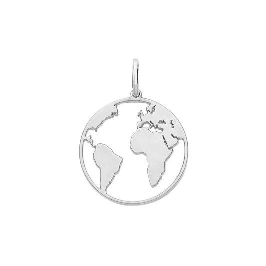 925 Sterling Silver World Pendant