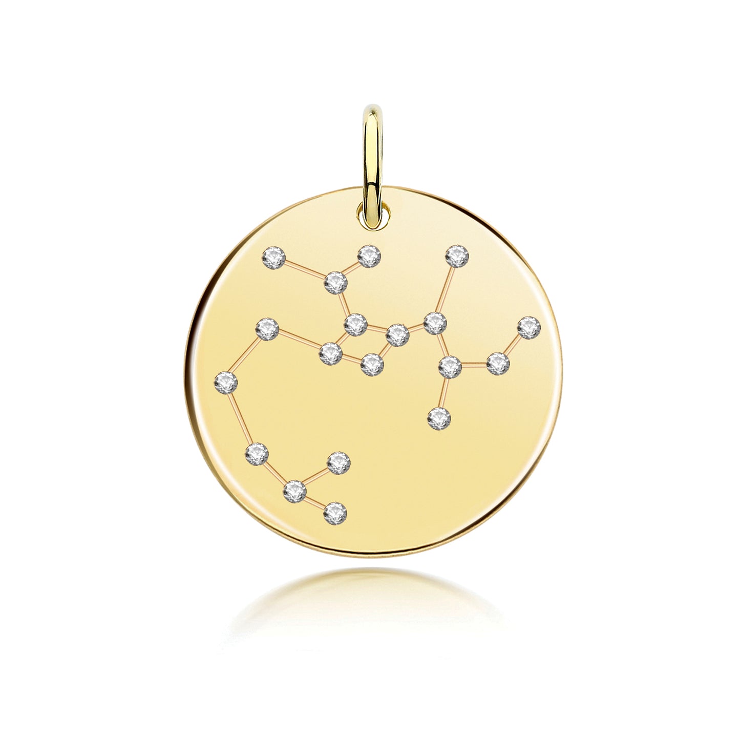 Yellow Gold Virgo Star Sign Pendant