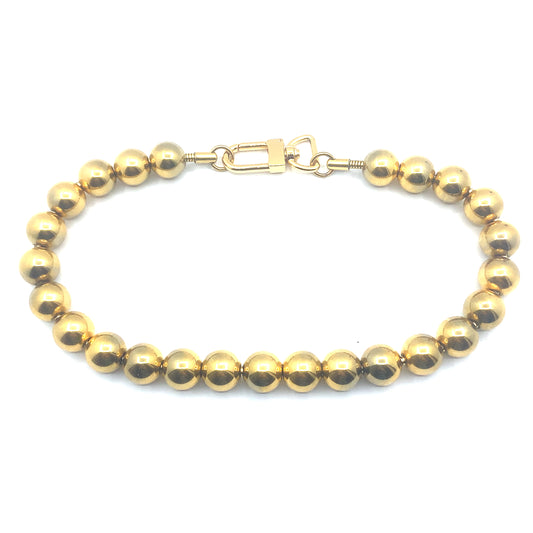 Round Bead, Steel Gold Plated Choker Necklace