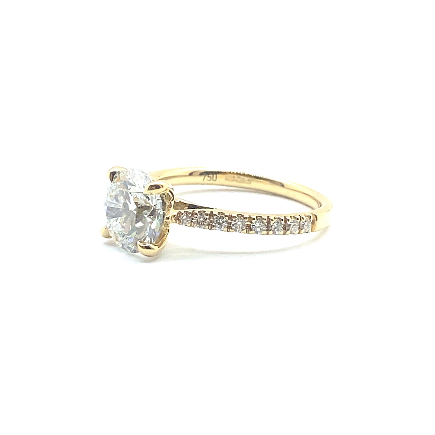 Bespoke 1.90ct E, VS1 Round Brilliant Diamond 18ct Yellow Gold Engagement Ring