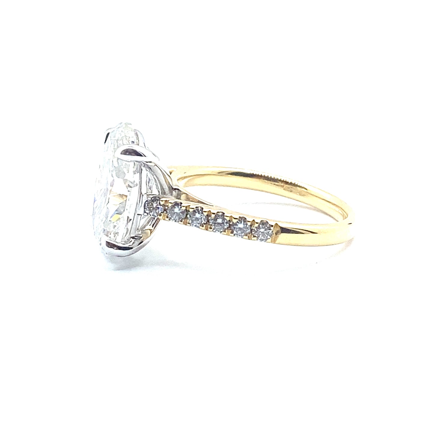 Bespoke 4.50ct Oval Brilliant Cut Diamond, 18ct Yellow Gold Ring