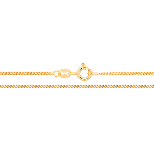 Sterling Silver Yellow Gold Plated Curb Chain