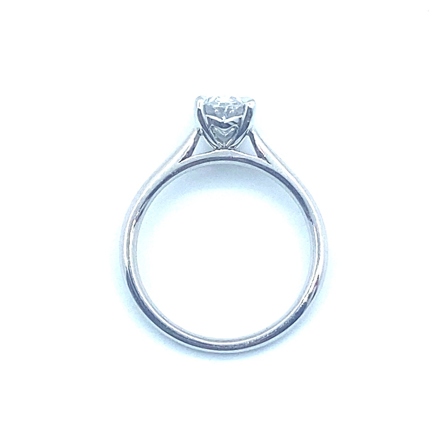 Oval Cut Diamond and Platinum Solitaire Engagement Ring 1.26ct