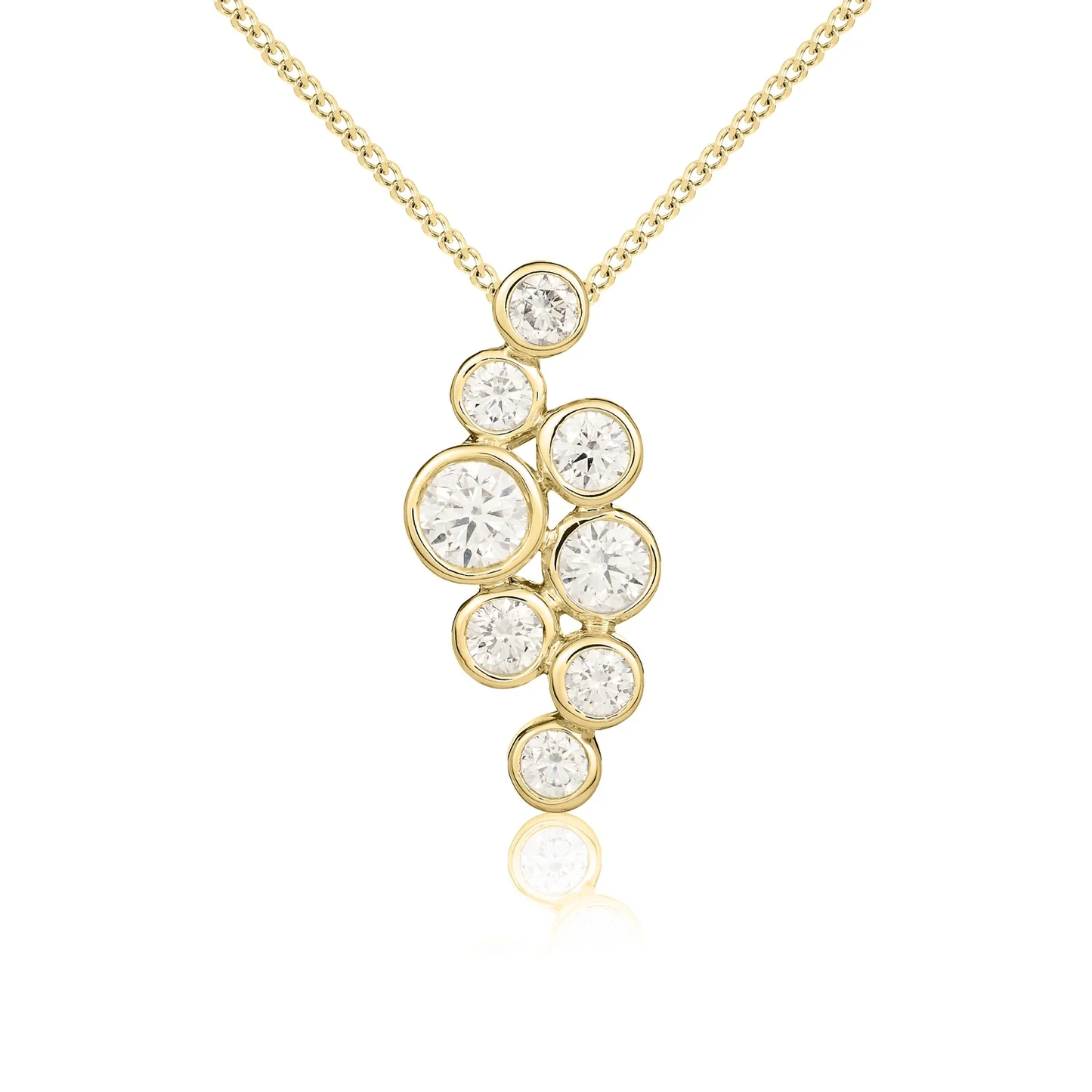 Diamond Cluster Bubble Pendant 0.50ct in 18ct Yellow Gold